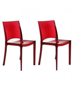 UP ON lot de 2 chaises de jardin BSide  En polycarbonate  Rouge rubis