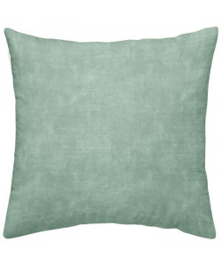 TODAY TROPIK SUMMER Coussin déhoussable Cascade  Velours et chambray  40 x 40 cm  Vert clair