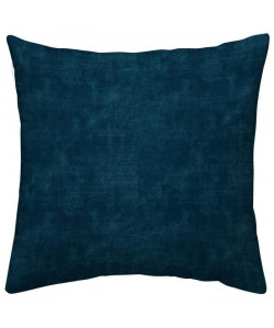 TODAY TROPIK SUMMER Coussin déhoussable Eclipse  Velours et chambray  40 x 40 cm  Bleu nuit