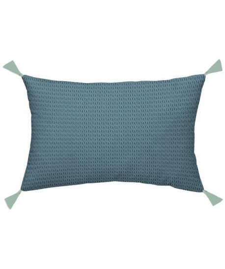 TODAY TROPIK SUMMER Coussin Pampilles Eclipse Cascade  30 x 50 cm  Bleu nuit et vert clair