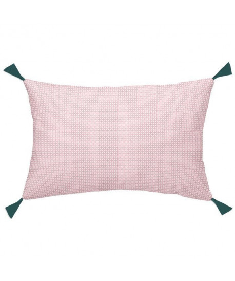 TODAY TROPIK SUMMER Coussin Pampilles Aurora Forest  30 x 50 cm  Rose et vert foncé