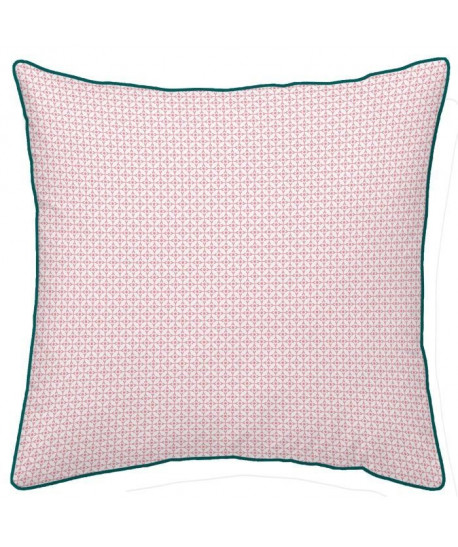 TODAY TROPIK SUMMER Coussin Aurora bimatiere  40 x 40 cm  Rose et vert foncé