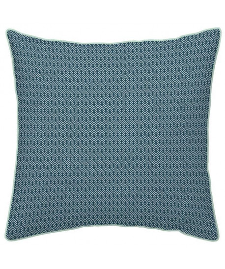 TODAY TROPIK SUMMER Coussin Eclipse bimatiere  40 x 40 cm  Bleu nuit et vert clair