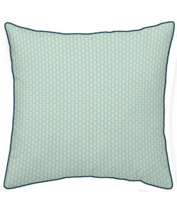 TODAY TROPIK SUMMER Coussin Cascade bimatiere  40 x 40 cm  Vert clair et bleu nuit