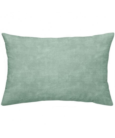 TODAY TROPIK SUMMER Coussin déhoussable Cascade  Velours et chambray  30 x 50 cm  Vert clair