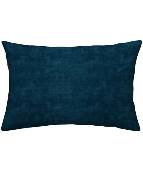 TODAY TROPIK SUMMER Coussin déhoussable Eclipse  Velours et chambray  30 x 50 cm  Bleu nuit