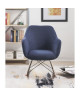 MENSH Fauteuil a bascule Rocking Chair  Tissu bleu marine  Pieds bois massif  scandinave  L 67 x P 75 cm