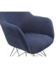 MENSH Fauteuil a bascule Rocking Chair  Tissu bleu marine  Pieds bois massif  scandinave  L 67 x P 75 cm