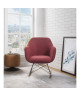 MENSH Fauteuil a bascule Rocking Chair  Tissu lie de vin  Pieds bois massif  scandinave  L 67 x P 75 cm