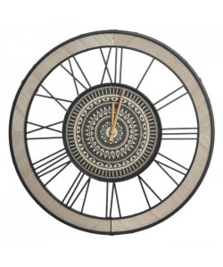 Pendule Mandala en bois et métal  Ř50 cm  Noir