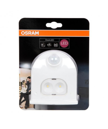 OSRAM Luminaire extérieur DoorLED Down  Blanc  IP44  Piles fournies