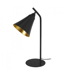 YORK Lampe a poser en métal  Abatjour en cloche  Ř 16 x H 46 cm  Noir  Style industriel  E27 40W