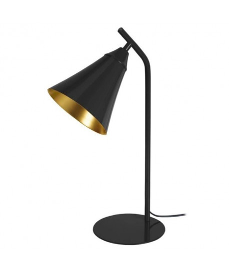 YORK Lampe a poser en métal  Abatjour en cloche  Ř 16 x H 46 cm  Noir  Style industriel  E27 40W