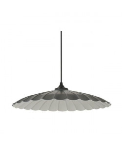 FOLK Suspension en tôle et métal  H 7,5 x Ř 41 cm  Gris anthracite et beige creme  E27 100W