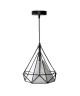 DIAMANT Suspension filaire  22,5 x 25 cm  Longueur ajustable 120 cm  E27 40 W  Noir