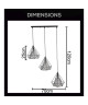 DIAMANT Suspension filaire en barre  3 Lumieres  25 x 70 cm  Longueur ajustable 120 cm  E27 40 W  Noir