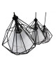 DIAMANT Suspension filaire en barre  3 Lumieres  25 x 70 cm  Longueur ajustable 120 cm  E27 40 W  Noir