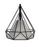 DIAMANT Suspension filaire en barre  3 Lumieres  25 x 70 cm  Longueur ajustable 120 cm  E27 40 W  Noir