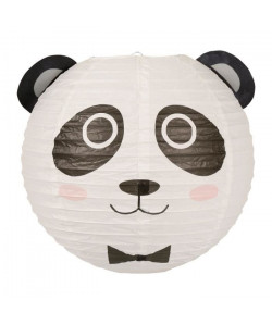 PANDA Suspension boule Japonaise  Ř 35 cm  Papier  Blanc et noir