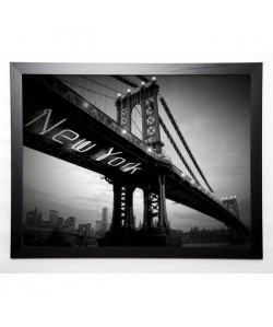 BLONDE ATTITUDE Image encadrée New York Bridge 57x77 cm Gris