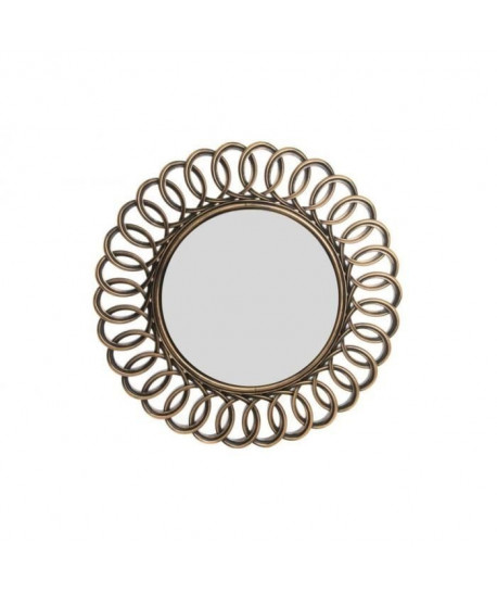 Miroir romantique en polypropylene  Ř58 cm  Jaune doré