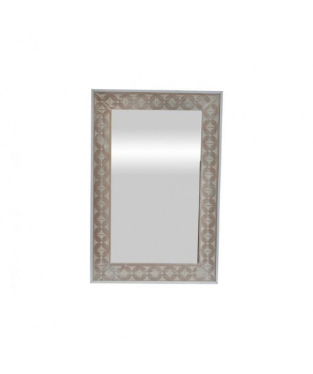 Miroir Boho en bois naturel  40 x 60 x 1,5 cm  Marron naturel