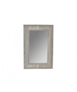 Miroir en bois  40 x 60 x 1,7 cm  Blanc frisé