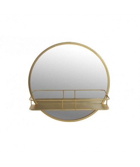 Miroir étagere Chic en métal  Ř40 x 11 cm  Jaune doré