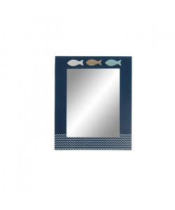 Miroir mural Marin en bois  32 x 39 x 1,5 cm  Bleu