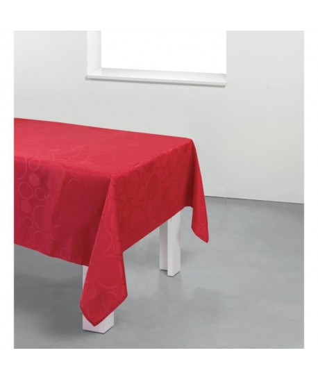 Nappe rectangulaire damassée Bubble  100% polyester  150x250 cm  Rouge