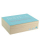 Boite a correspondance  Bois  18 x 24 cm  Beige et bleu