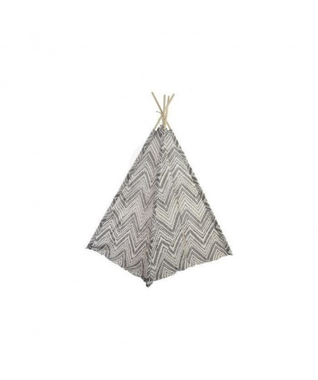 Tipi en bois et coton Ikat  Pour enfant  161 x 120 x 162 cm  Blanc