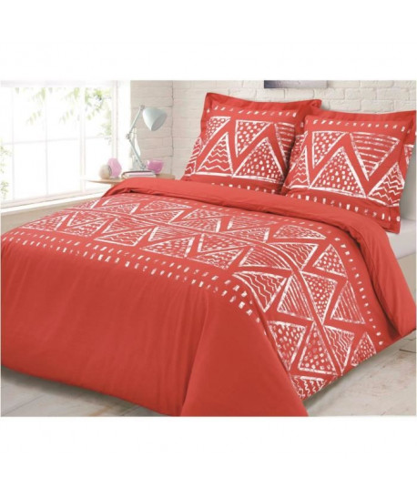 VISION Parure de couette Ruben  100% coton  200 x 200 cm  Corail