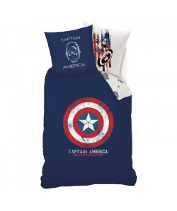 AVENGERS Parure de couette 100% coton Captain America  140x200 cm  Bleu marine