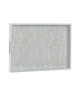 Plateau Feuilles en bois  40 x 30 x 5 cm  Blanc vieilli