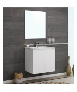 DELTA salle de bain simple vasque L 60 cm  Blanc mat
