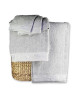 TODAY Lot de 2 serviettes  1 drap de bain  3 gants de toilette  Pack éponge brodée \"Soft & Relax\"  Gris zinc