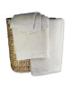 TODAY Lot de 2 serviettes  1 drap de bain  3 gants de toilette  Pack éponge brodée \"Soft & Relax\"  Beige ivoire