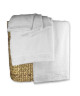 TODAY Lot de 2 serviettes  1 drap de bain  3 gants de toilette  Pack éponge brodée \"Soft & Relax\"  Blanc chantilly