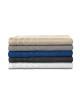 LOVELY HOME Lot de 5 draps de douche 100% coton  70x140 cm  Gris anthracite, beige lin, gris clair, beige, bleu marine