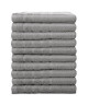 LOVELY HOME Lot de 10 serviettes 100% coton  50x100 cm  Gris clair