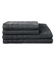 LOVELY HOME Lot de 2 serviettes  2 draps de douche 100% coton  50x100 cm / 70x140 cm  Gris anthracite