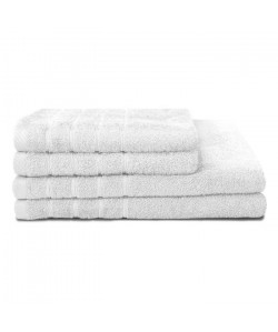 LOVELY HOME Lot de 2 serviettes  2 draps de douche 100% coton  50x100 cm / 70x140 cm  Blanc