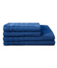 LOVELY HOME Lot de 2 serviettes  2 draps de douche 100% coton  50x100 cm / 70x140 cm  Bleu marine