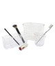 Kit accessoire de salle de bain Cute : 1 gobelet en PVC  1 organiseur 3 compartiments  1 panier moyen modele en PVC