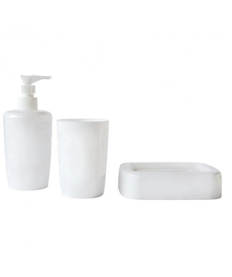 Lot de 3 accessoires de salle de bain Top : gobelet, portesavon et distributeur  Polypropylene  13,5 x 9 x 17 cm