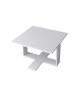 BOOM Table basse carrée style contemporain blanc mat  L 60 x l 60 cm