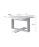 BOOM Table basse carrée style contemporain blanc mat  L 60 x l 60 cm