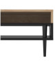 SYMBIOSYS Table basse HORIZON style contemporain décor chene  Pieds fuseau en bois noir mat  L 80 x l 53 cm