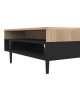 SYMBIOSYS Table basse HORIZON style contemporain décor chene  Pieds fuseau en bois noir mat  L 80 x l 53 cm